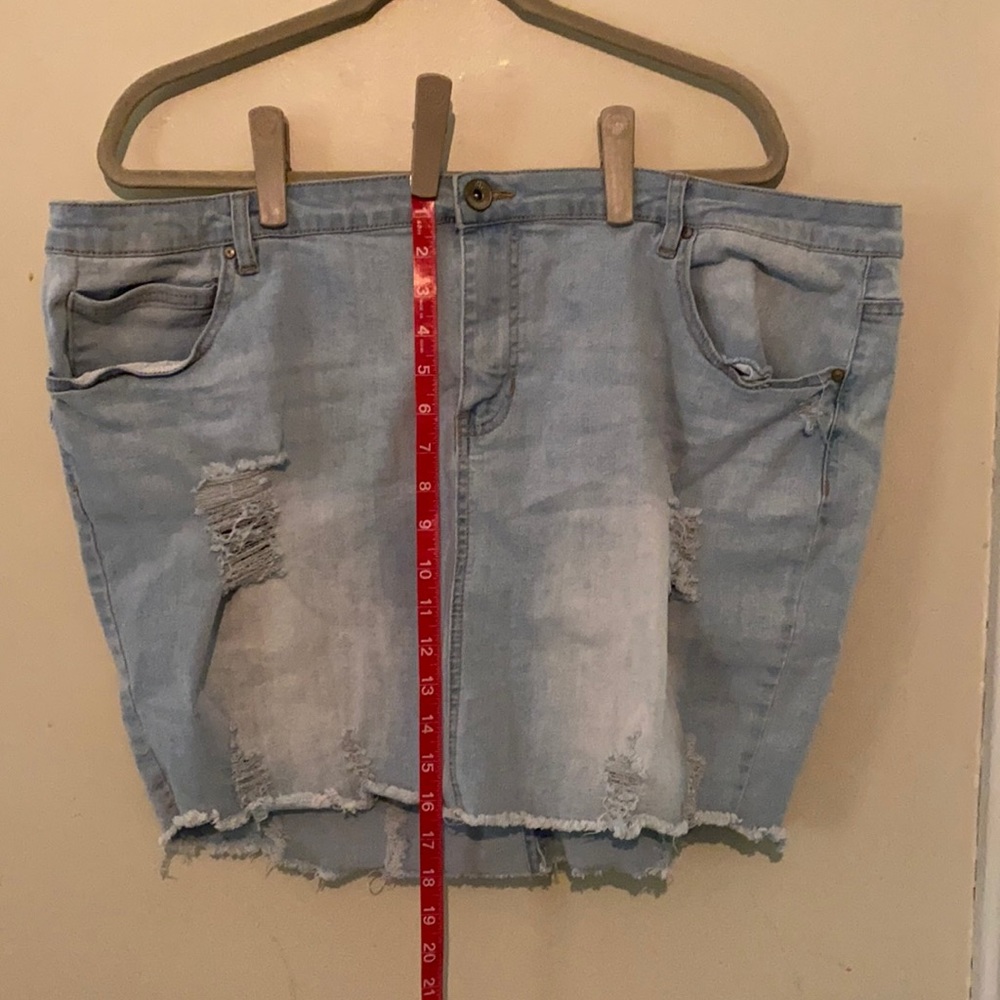 Light blue mini skirt